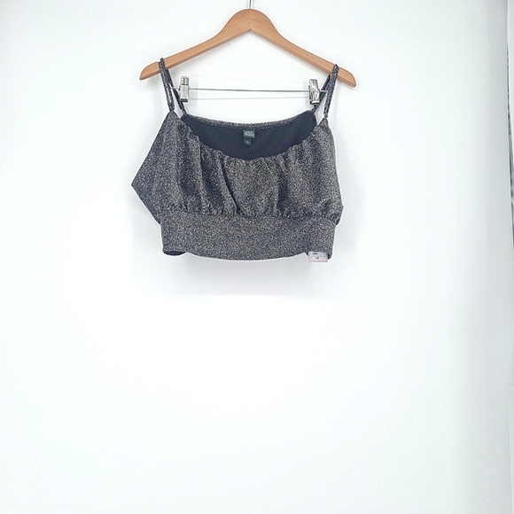 New! Sparkly Black/Silver Lurex Crop Top Wild Fable 4X NWT - Picture 7 of 9